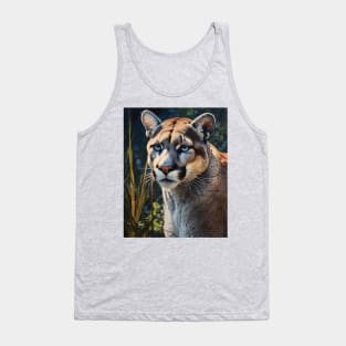 Oil Paint Hyperrealism: Majestic Zoo Cougar Tank Top